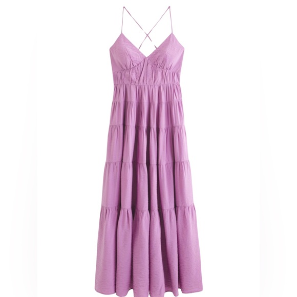 Flowy Tiered Maxi Dress Abercrombie & Fitch - Picture 4 of 8